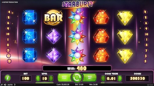 Starburst gameplay at SkyCity Online Casino
